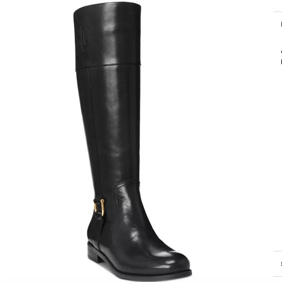 NEW Lauren Ralph Lauren Black Leather Boots - Picture 3 of 9